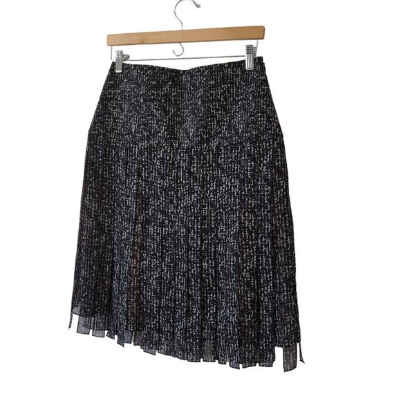 Michael Kors Collection Womens Designer Skirt Silk Marled Chiffon Black White 6 - Picture 5 of 10